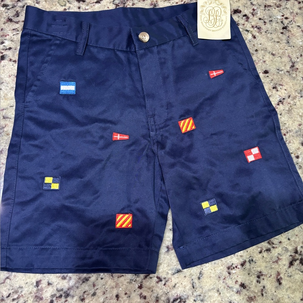 The Beaufort Bonnet Company Charlie’s Chino Nautical Sailing flags shorts